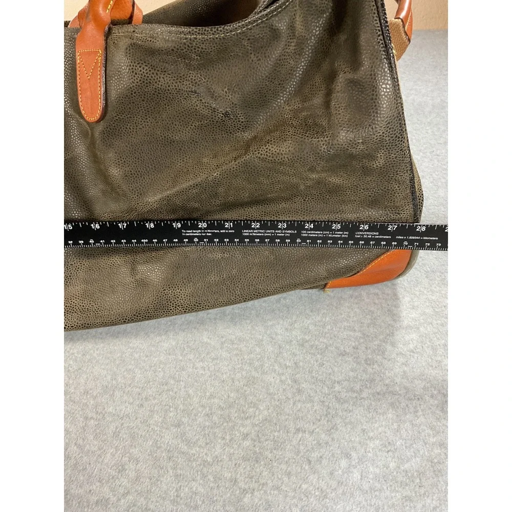 Brics Life Rolling Duffel Bag Brown Leather Trim Italy Travel Luggage